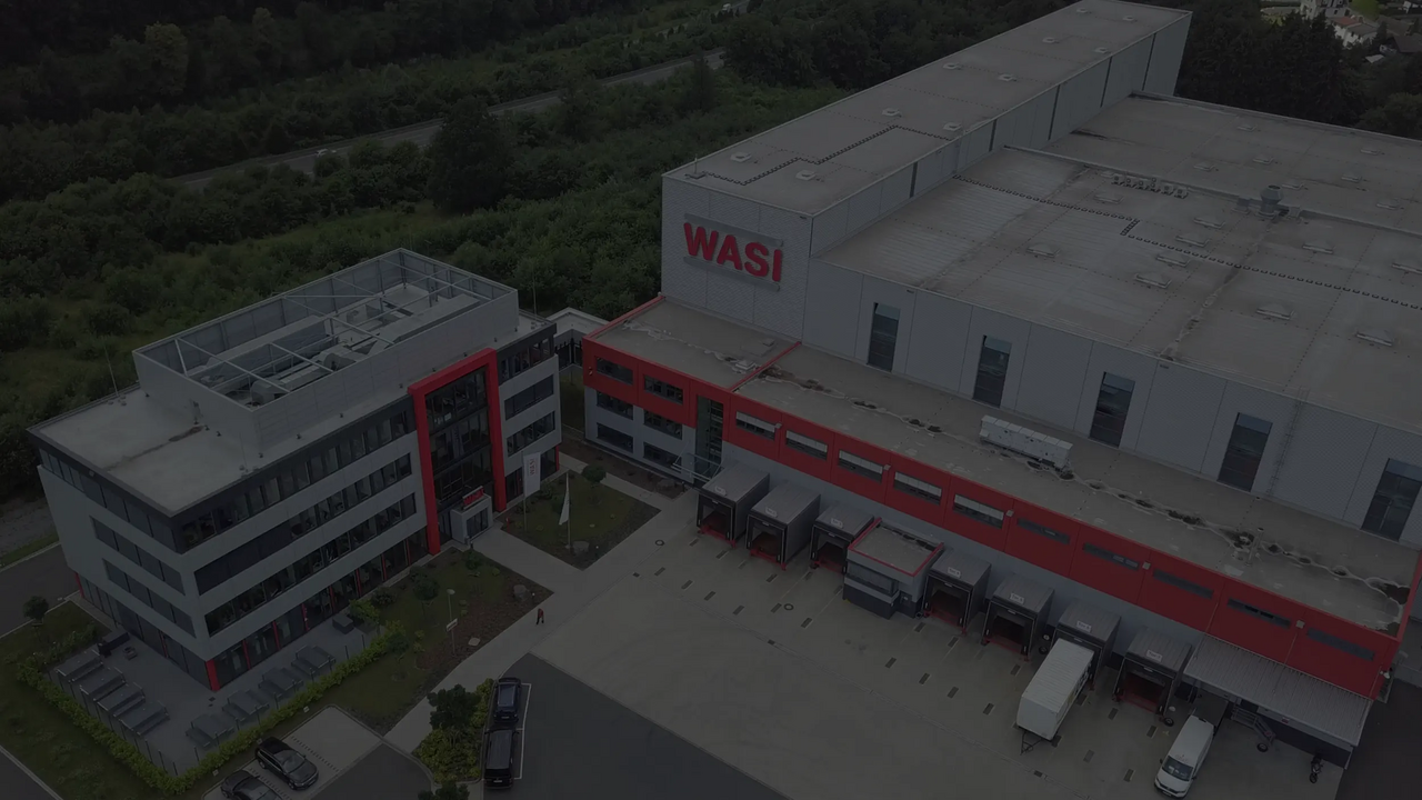 Das Gebäude der Firma WASI von oben in Wuppertal
